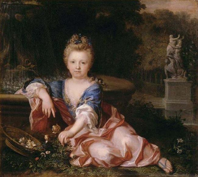 Portrait of Mariana Victoria of Spain fiancee of Louis XV, Alexis Simon Belle